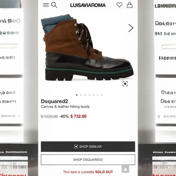 Dsquared2 Rubber and Leather Hiking Duck Boots Black 44 11US $1220